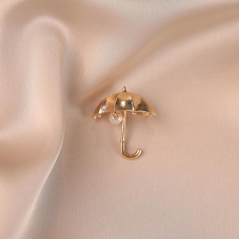 Umbrella-Shaped Pearl Anti-Exposure Brooch with a Unique Design, High-End Creative Pin for Women, Fashionable Brooch, Clothing Accessory Umbrella-Shaped Pearl Anti-Exposure Brooch with a Unique Design, High-End Creative Pin for Women, Fashionable Brooch, Clothing Accessory