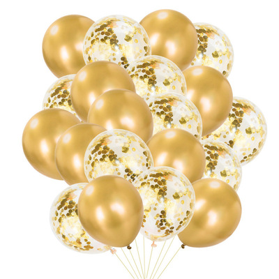 10/20pcs 12Inch Golden Confetti Latex Balloons Birthday Part