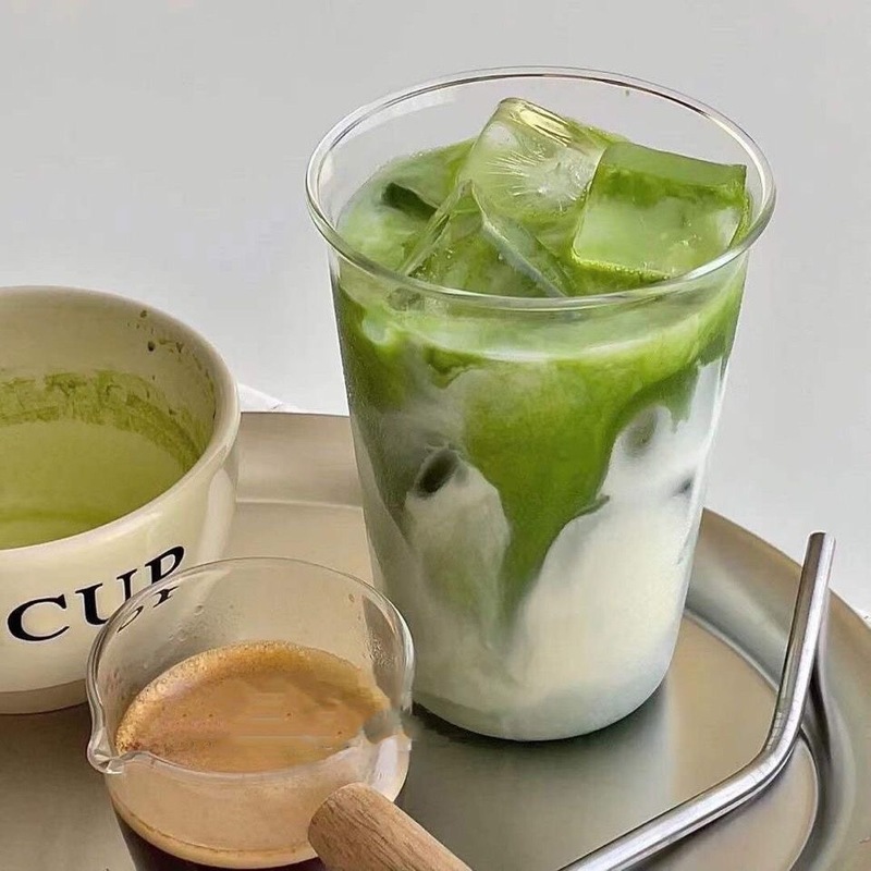 Ins American Cold Brew Cup Iced Latte Coffee Cup Household Transparent Glass Breakfast Cup Milk Cup Water Cup Straw Ins American Cold Brew Cup Iced Latte Coffee Cup Household Transparent Glass Breakfast Cup Milk Cup Water Cup Straw