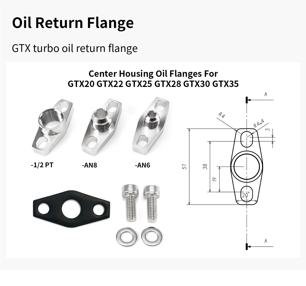GTX2863R-47 T25 5 BOLTS /76 VBAND 0.64/0.49AR 250-380HP turbo