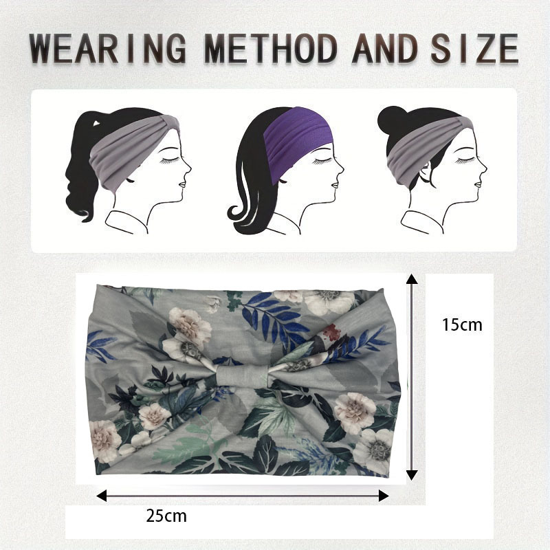 Cross-border bohemian multicolor impresión banda ancha para mujeres - banda suave y cómoda para deportes al aire libre