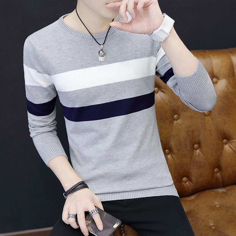 Men's winter knitted trend keep warm base body-friendly sweater with…