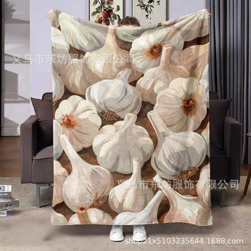 Современный простой чеснок теплый и удобный фланелевый одеяло для домашнего путешествия