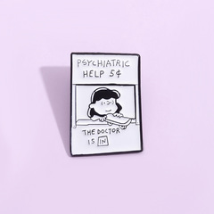 卡通創意人物漫畫造型金屬徽章個性英文字母配飾胸針跨境別針配飾