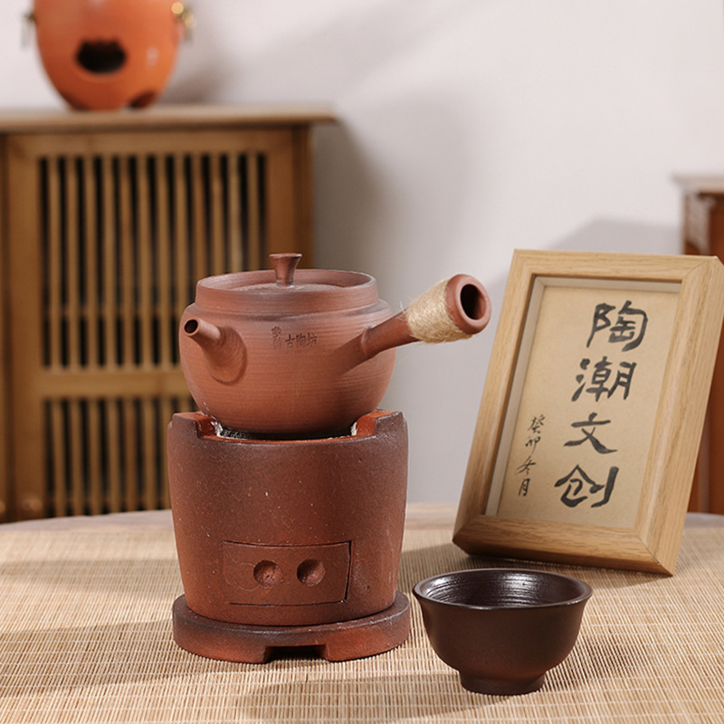 [Tao Chao Wen Chuang] Chaozhou Ancient Tao Fang Boiling Water Tea Set Stale Old Rock Mud Big Mouth Sand Pot Boiling Water Boiling Tea