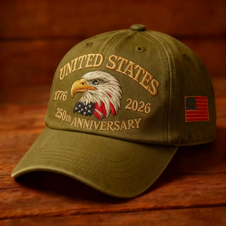 Nuevo sombrero de impresión transfronteriza para hombres hace viejos sombreros de béisbol retro Europeos y estadounidenses 250 años conmemorativo sombrero de lengua de lazo