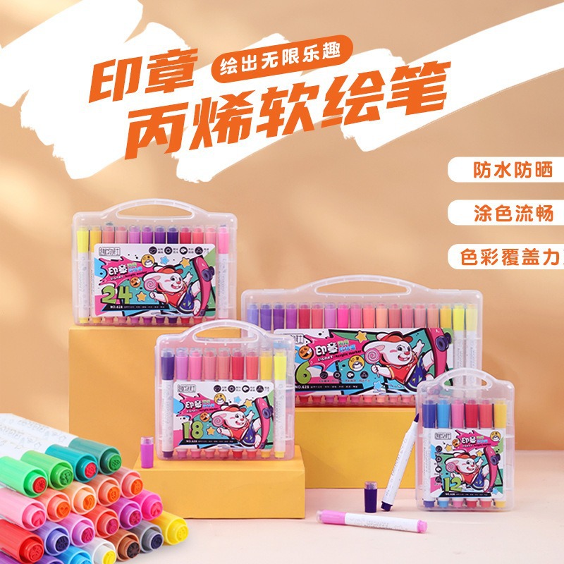 sello creativo acrílico marcador pincel de pintura infantil especial pincel de color impermeable al por mayor
