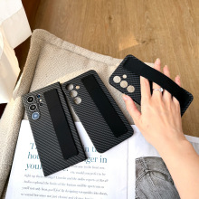 适用三星S24ultra弹力腕带手机壳S24碳纤维S25ultra防摔S23保护套