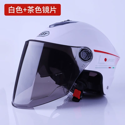on It, for Riding Electric — Motosiklet kaskı (dəbilqə) - white-brown-lens
