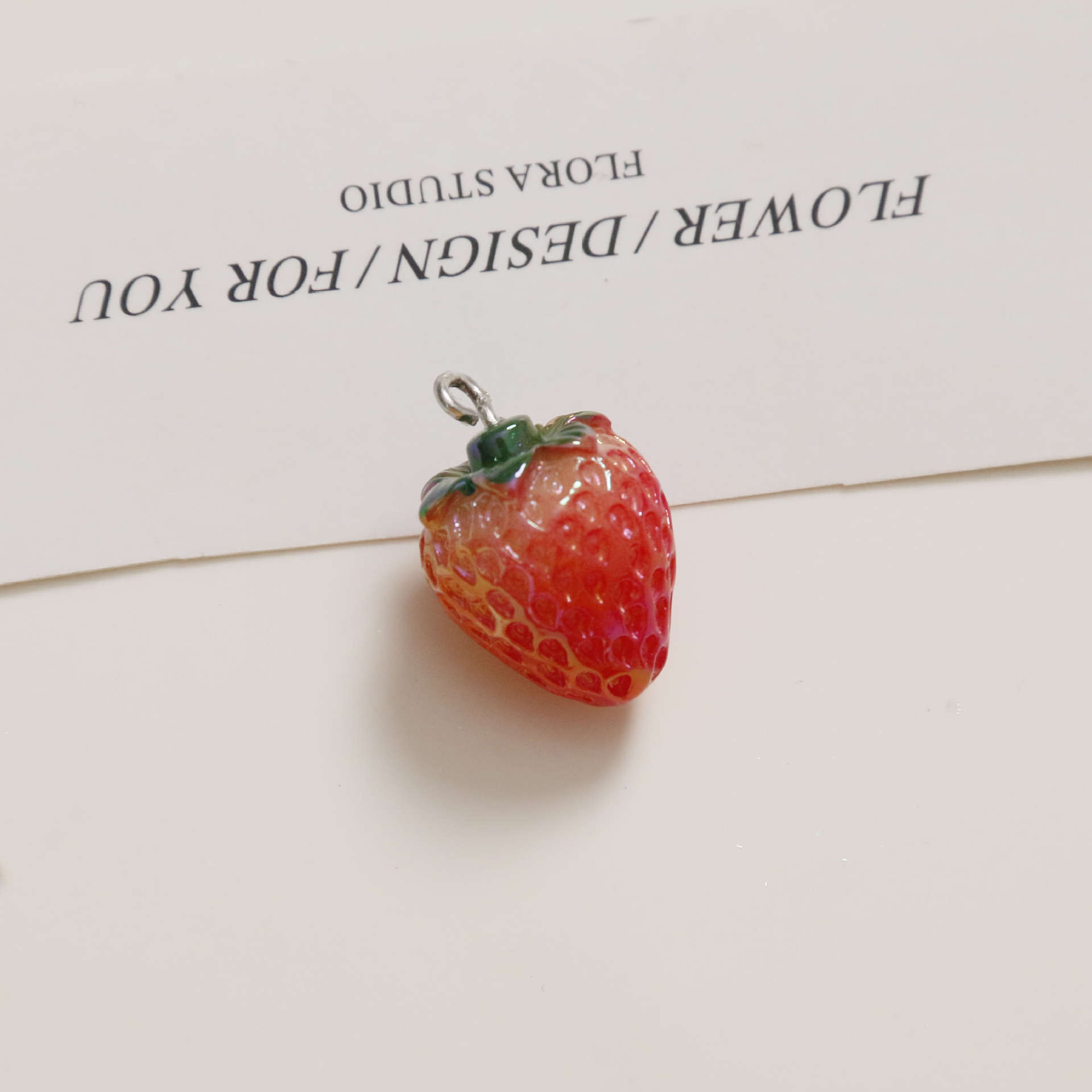 6g Weight Pendant Jewelry Making Type 24*15mm Jewelry Making Size DIY Jewelry Accessories Classification 1 Piece Quantity Resin Material Strawberry Pattern Plating Design Cute, Sweet Style 1 Piece 24*15mm Resin Strawberry Pendant 9