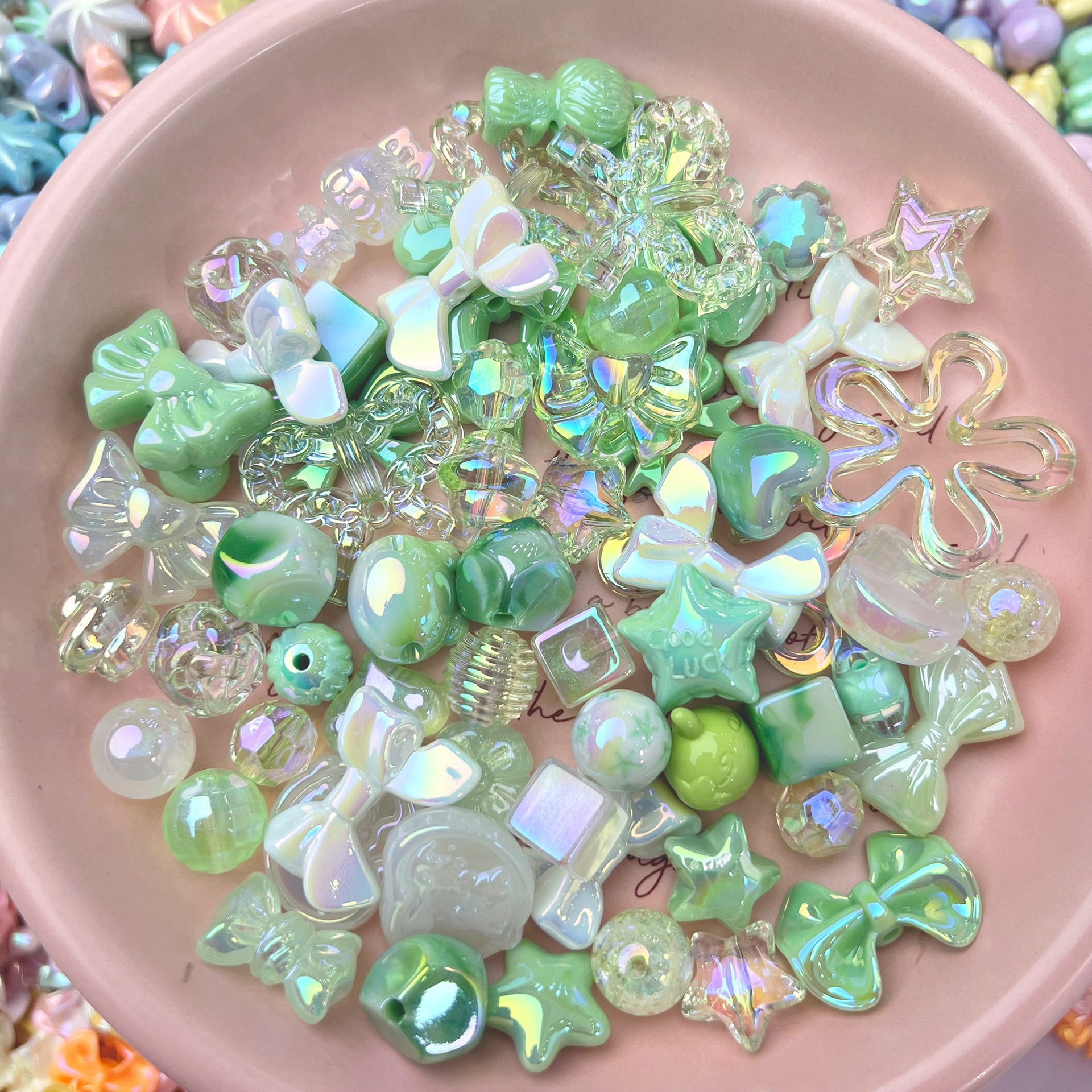 電気メッキUVカラー高光沢異形人魚姫穴あきビーズ手作りDIYネックレス携帯ストラップ材料パックアクセサリー