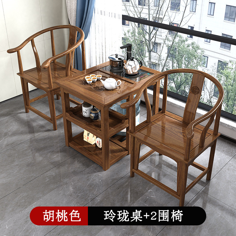 主人椅实木圈椅三件套茶椅单椅中式围椅太师椅官帽椅家用靠背椅子|undefined