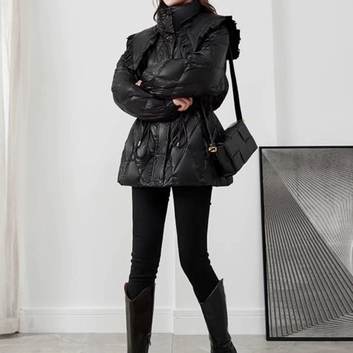 90白鸭绒轻薄保暖羽绒服女2025冬季新款小个子轻奢洋气时尚娃娃领