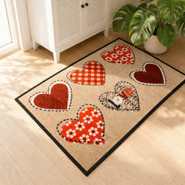 科洋爱心尼龙印花橡胶地垫地毯卧室客厅入户玄关Logo Door Mat