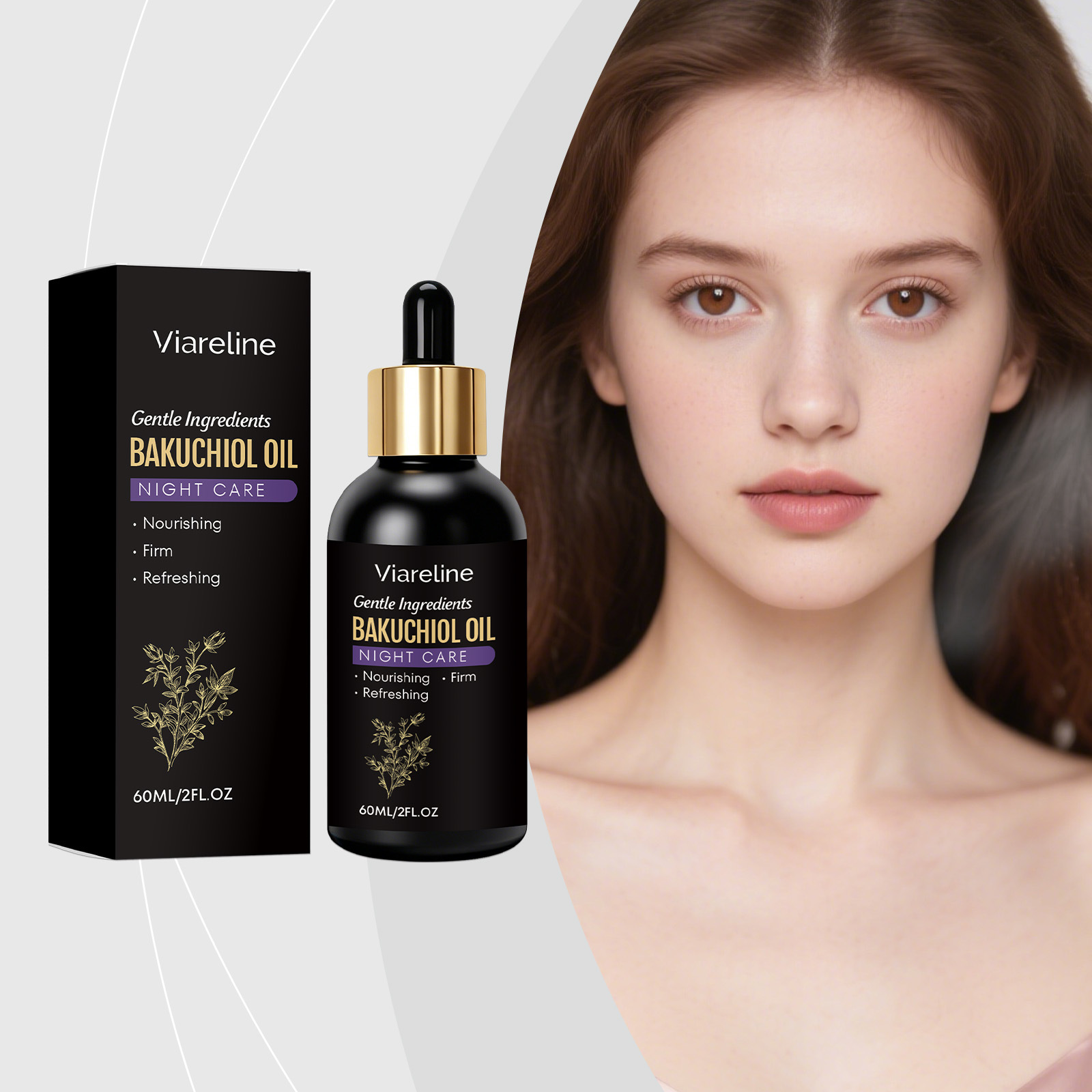 Viareline Night Care Facial Oil Softens Facial Skin Lines and Fine Skin Surface Texture