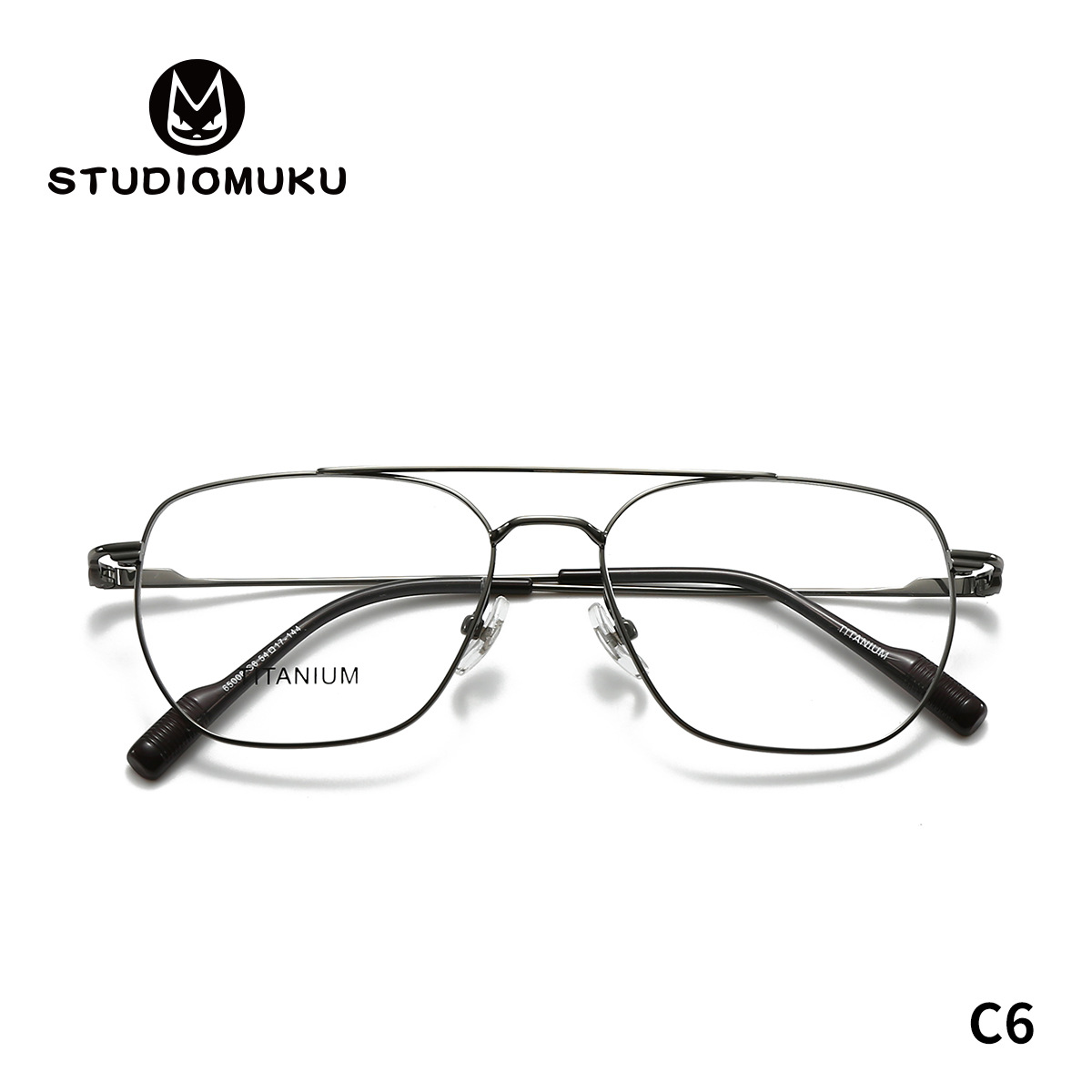 STUDIOMUKU gafas de madera cool aire abierto cuadrado marco de gafas de doble haz cómodos marco de gafas de negocios ultraligero