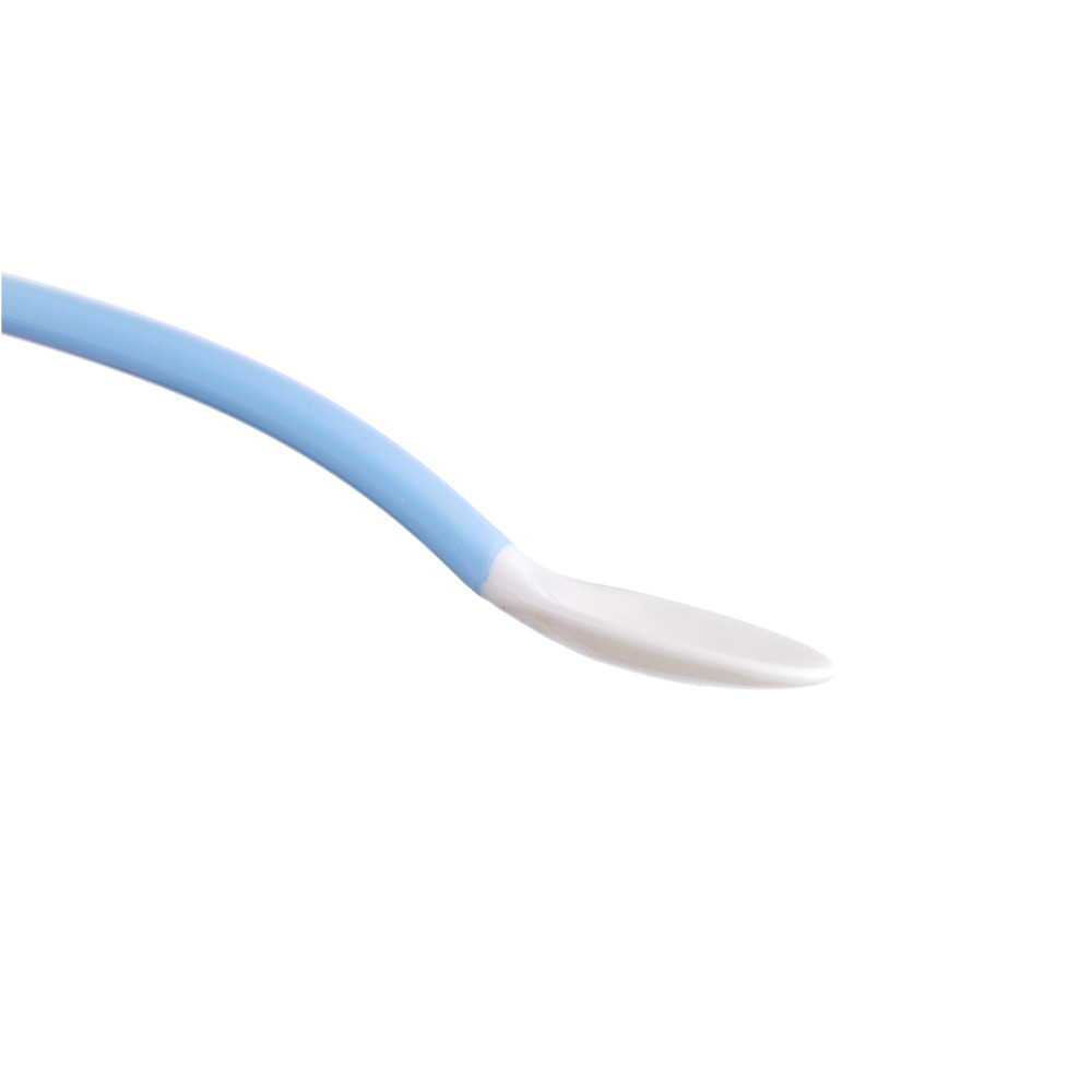 Toukie poco travieso bebé cuchara silicona suave cabeza bebé suave y duro combinación cuchara 2 piezas de vajilla para niños