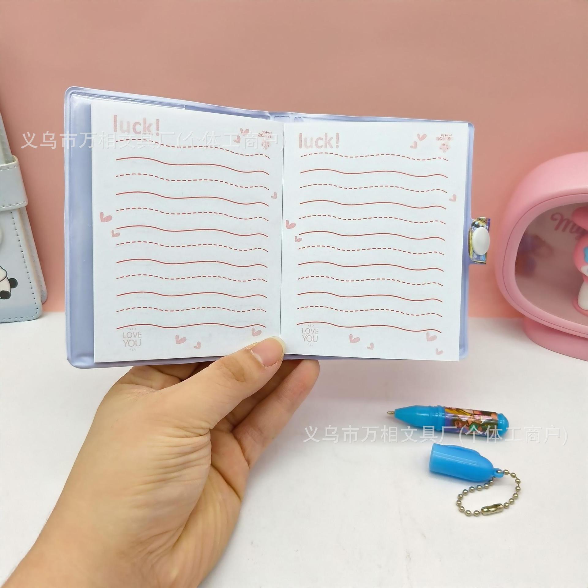 Caza de brujas con bolígrafo K-POP lindos dibujos animados de alto valor de la cara diario de estudiantes regalos portátiles pequeños premios