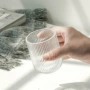 耐热竖条纹透明咖啡玻璃杯