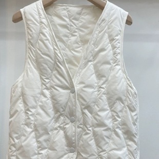 2025 New Autumn and Winter Lightweight down Vest Women's Short Liner White Duck down Vest Warm Inner Layering
