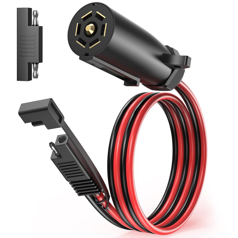 7 Way Trailer Plug to 2 Pin 12V Connector with Reverse Adapter for Rv Truck Trailer