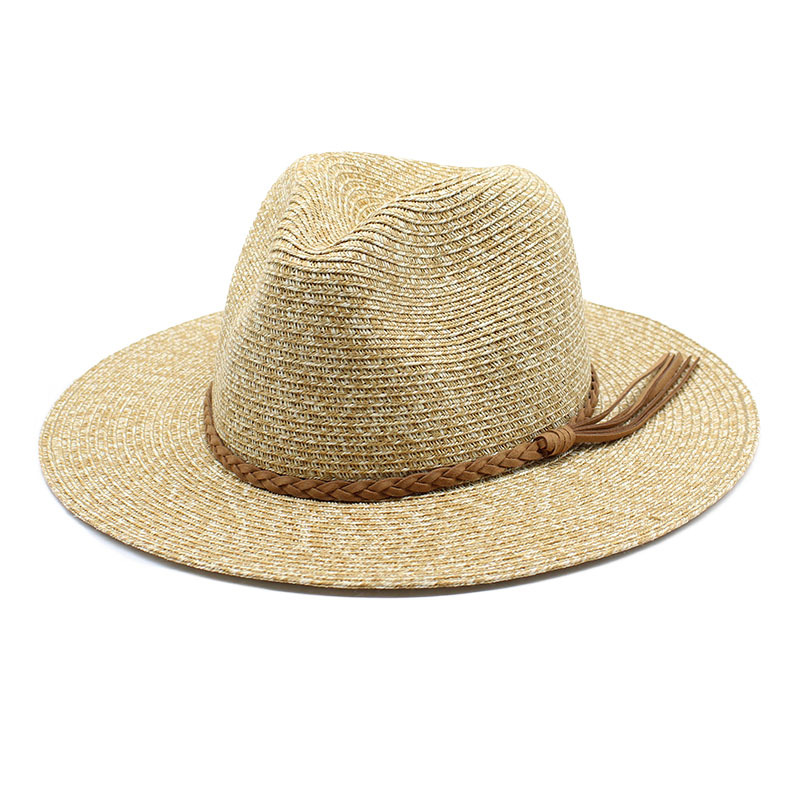 2022 primavera y verano nuevo Twist tejido suave ala superior versión del sombrero hombres y mujeres Panamá paja sombrero fresco sombrero plegable