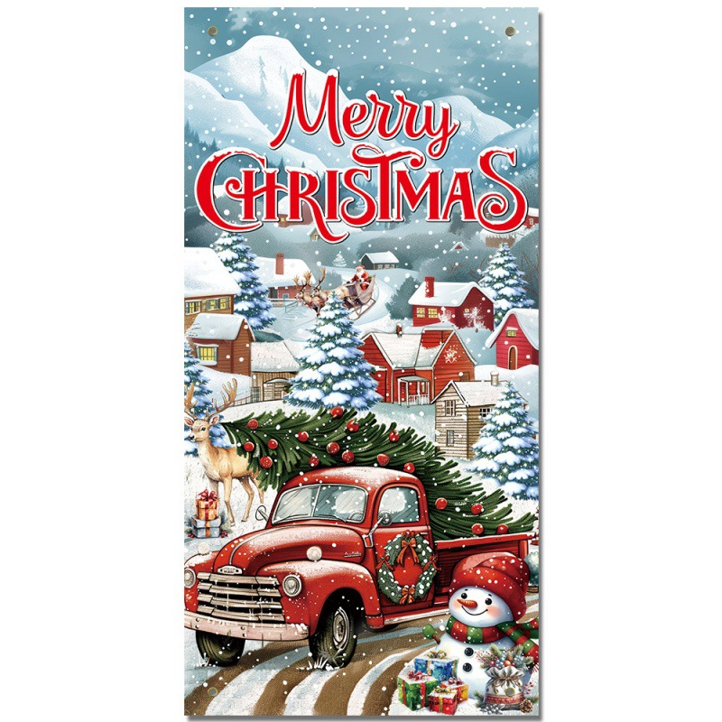 Amazon Navidad cortina de decoración fiesta de Navidad puerta colgante decoración de fondo diseño colgante puerta colgante bandera de la puerta