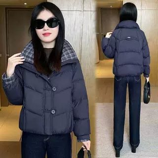 高档羽绒棉服2025冬季新款洋气立领显瘦小个子短款加厚棉袄外套
