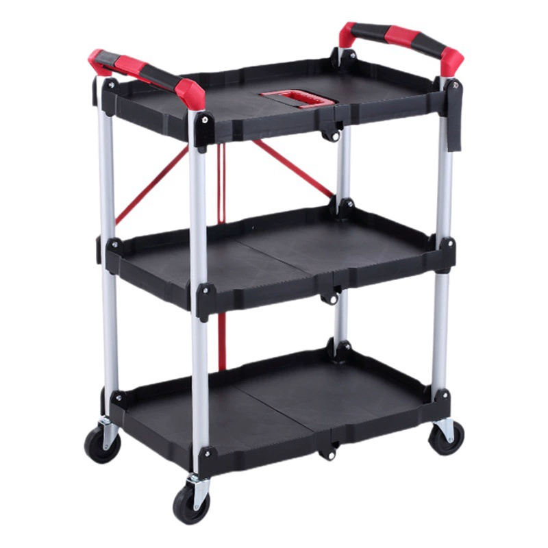 Складная тележка пластиковая тележка-Ресторан бесшумный обеденный автомобиль кемпинг портативная тележка инструмент для ремонта авто Автомобильная тележка