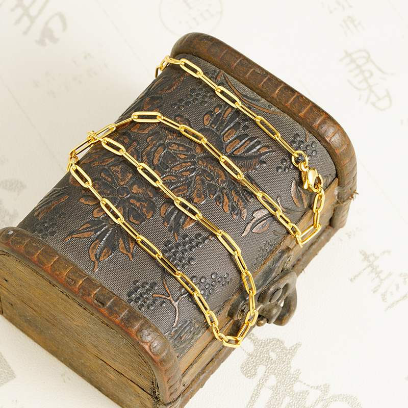 Vietnam Sha Jin no se desvanece durante mucho tiempo collar de anillo geométrico ligero de lujo cadena simple de verano mujeres moda temperamento alto sentido al por mayor