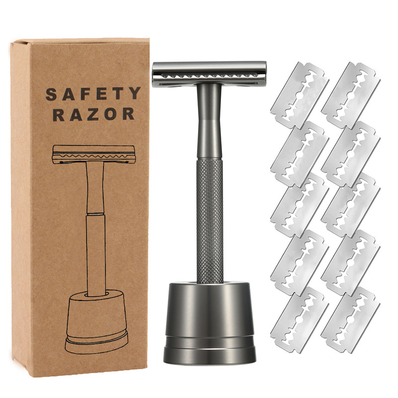Amazon Safety Double-Edged Razor for Men, Fully Enclosed Blade, Traditional Razor, Manual, Portable for Travel