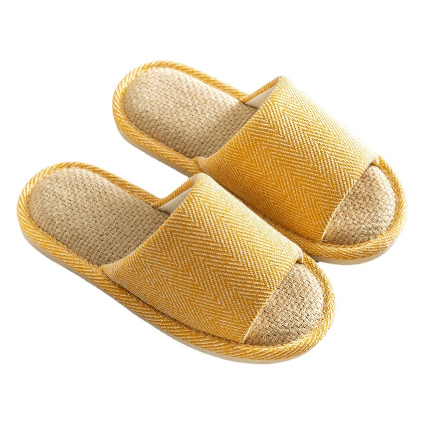 Хлопковые и льняные тапочки для женщин, для домашнего использования летом, льняные домашние тапочки для пар, с мягкой нескользящей подошвой, удобные для пола, увеличивающие рост, всесезонные.