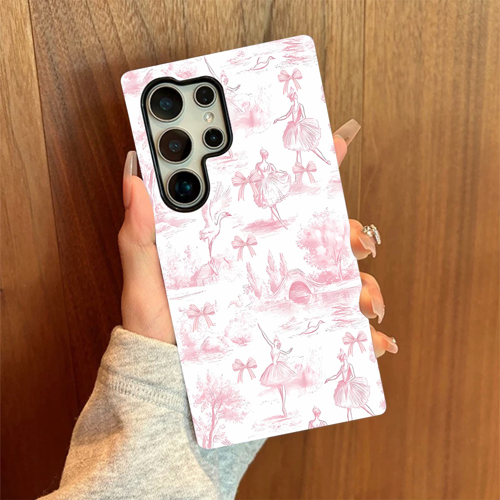 亚马逊爆款插画女孩跳舞仙鹤适用三星s25手机壳GalaxyS23Plus菲林