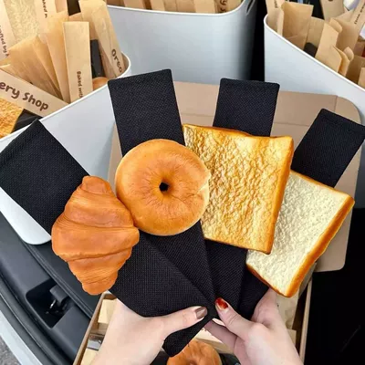 Creative Bagel Bread Car Seat Belt Shoulder Cover Decompression Artifact Car Safety Belt Decorative Supplies Protection