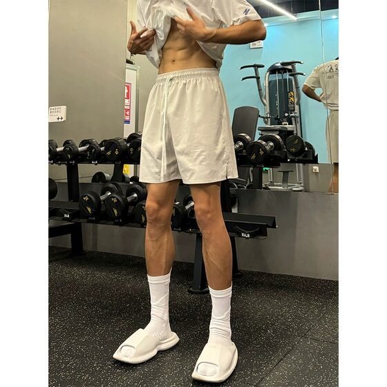 American Fitness Sports Shorts Men's 2025 Summer New Korean Style Fashion Brand Casual Lazy Wind Dry Casual Shorts