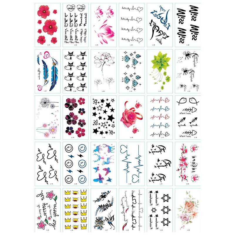 Pequeñas pegatinas de tatuajes de flores impermeables frescas, tatuajes de hombres y mujeres sexy, cicatrices desechables, pegatinas de tatuajes de rosas personalizadas