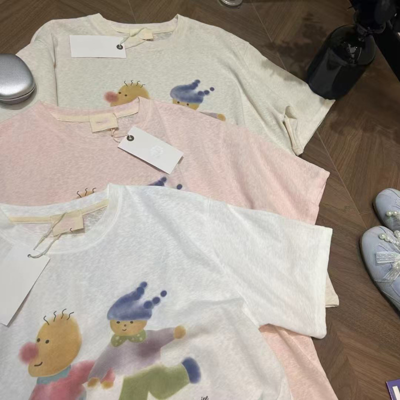 チャオ気持ちいい ~ 涼しい通気かわいい趣味落書き小人プリント半袖tシャツ女性夏ゆるいカジュアル|undefined
