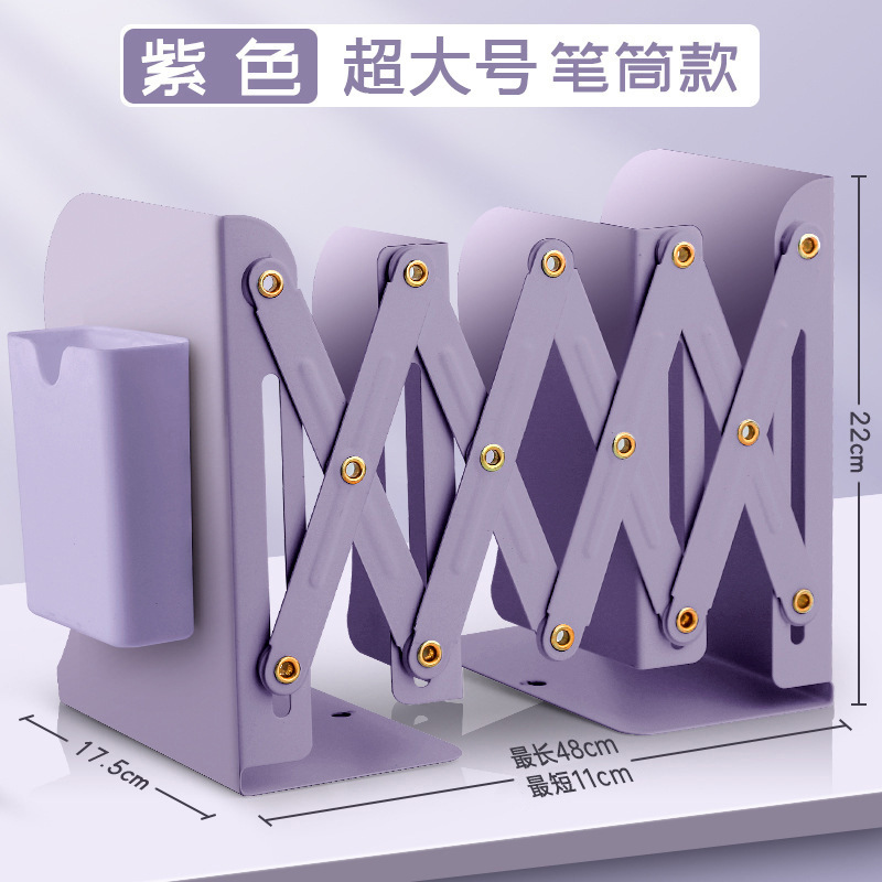 Libro retráctil con portalápices, estantería, escritorio integrado, estante de almacenamiento de libros, bisel para estudiantes de secundaria, clip de libro, plegado y fijo