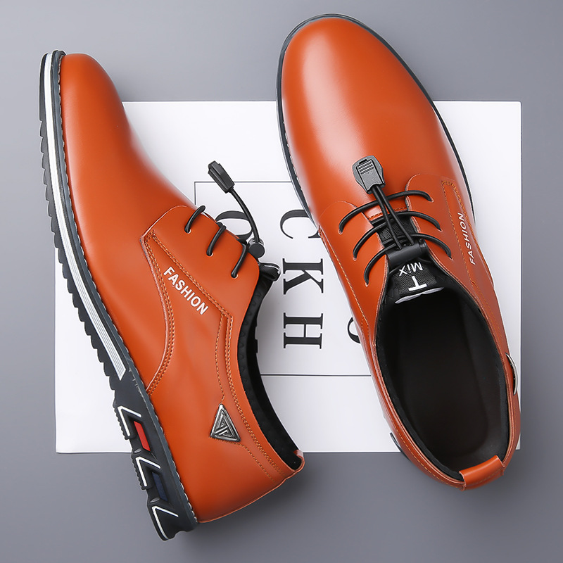 Men Oxford Synthetic Leather Leather Round Toe Office Footgear_voghion.com