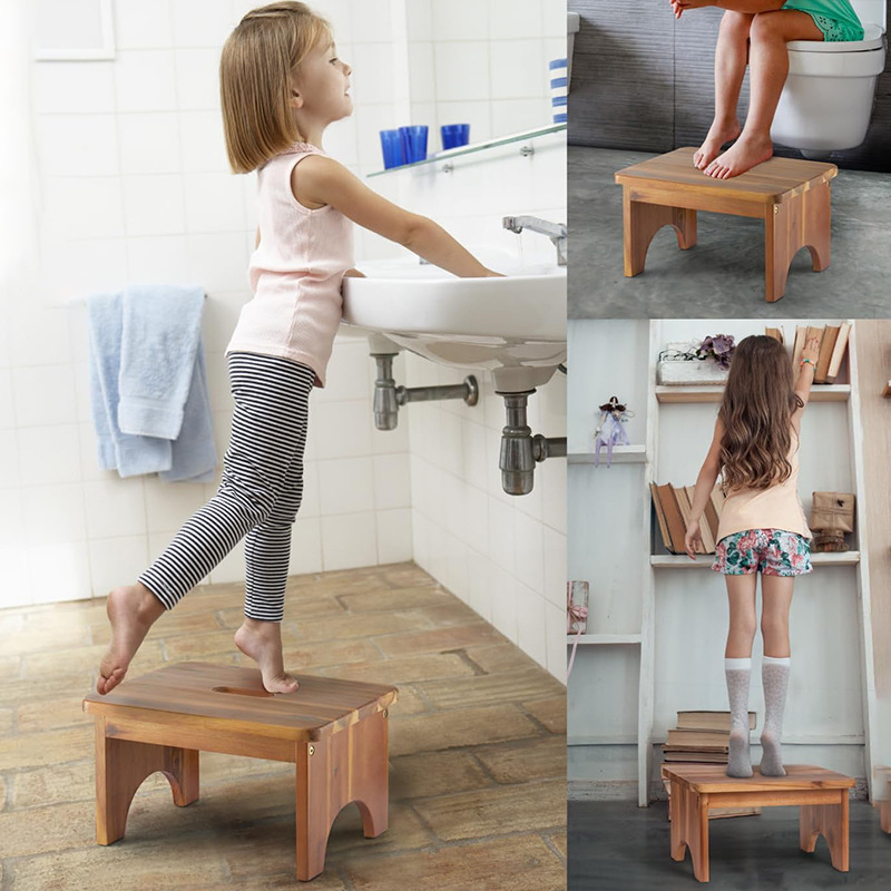 Reposapiés de madera hogar multifuncional taburete portátil cocina baño bebé taburete de seguridad de madera