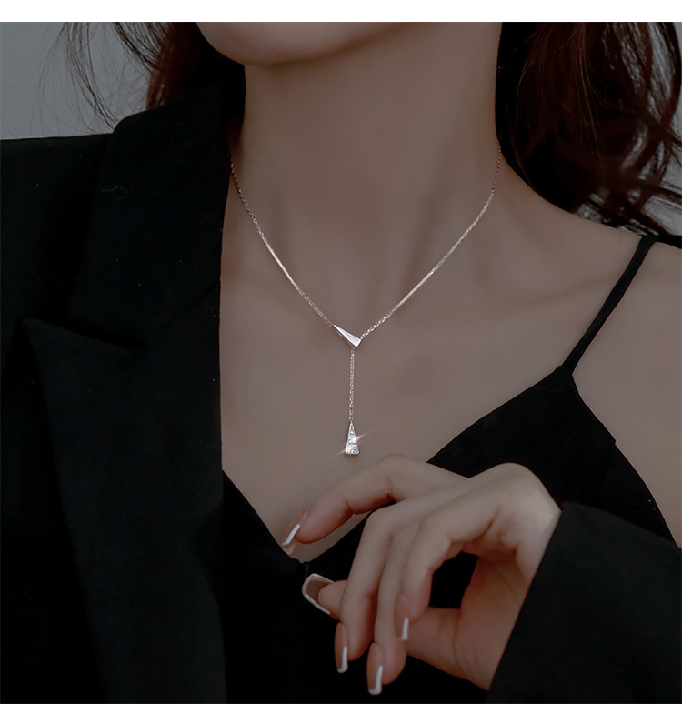 Daily Occasion Titanium Steel Material Simple Style Solid Color Titanium Steel Patchwork Pendant Necklace