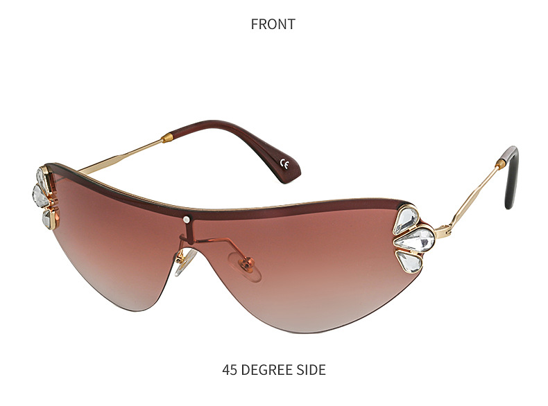 Fashion Diamond Flower Anti-uv Metal Sunglasses Wholesale display picture 6