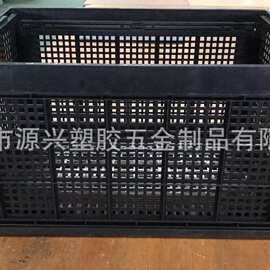 防静电折叠箩黑色折叠萝塑料周转箱电子车间折叠框出口静电胶筐子