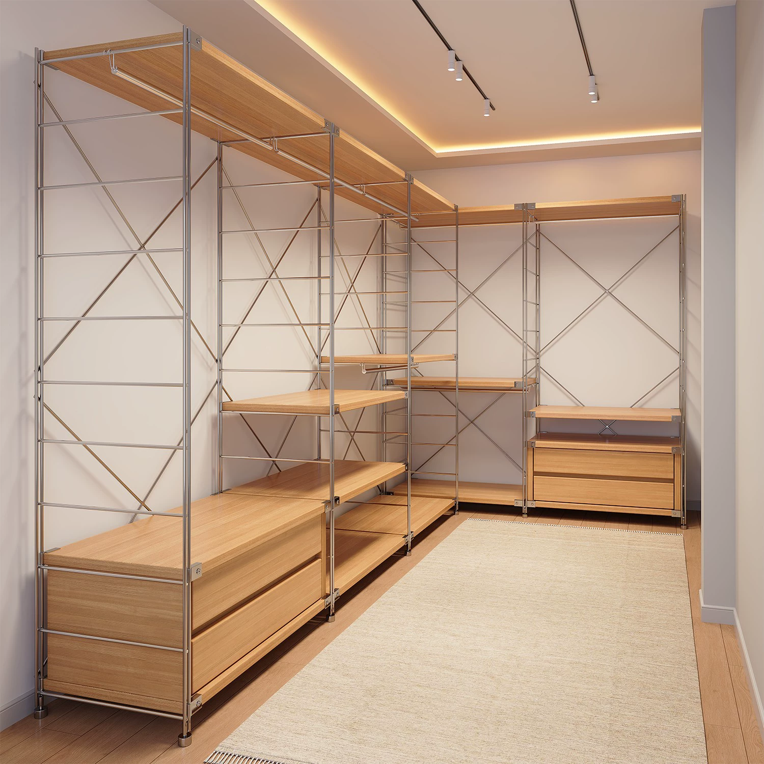 Wardrobe Shelf Rack Freestanding Metal from Yomiego