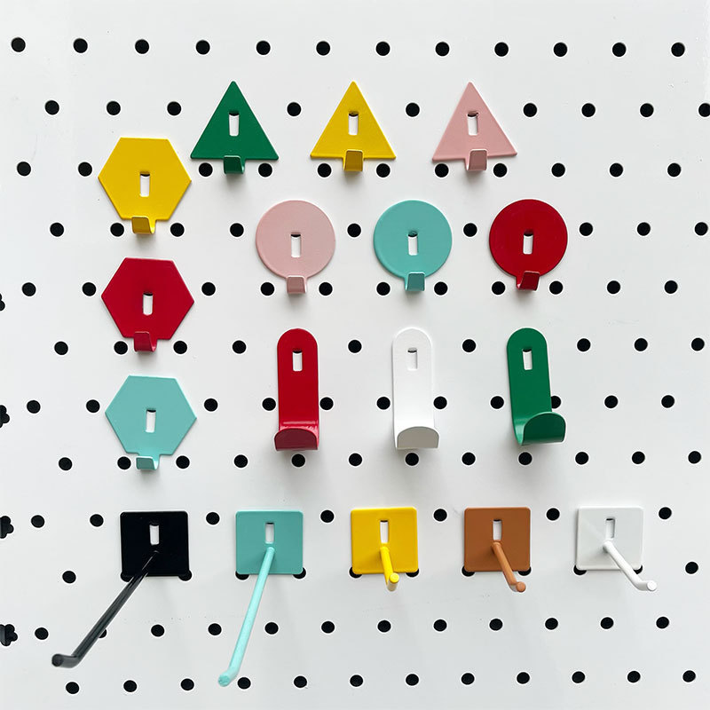 Scandinavian Style Hook Round Hole Hook Universal Bookshelf Storage Rack DIY Colorfulful Wall Hanging Hook Hole Board Accessories