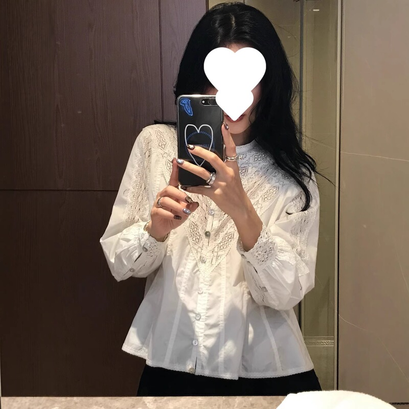 Ears 2/28 20:00 Antique Lace~Exquisitely Crafted Vintage Hollow Lace Patchwork Shirt Top Ears 2/28 20:00 Antique Lace~Exquisitely Crafted Vintage Hollow Lace Patchwork Shirt Top