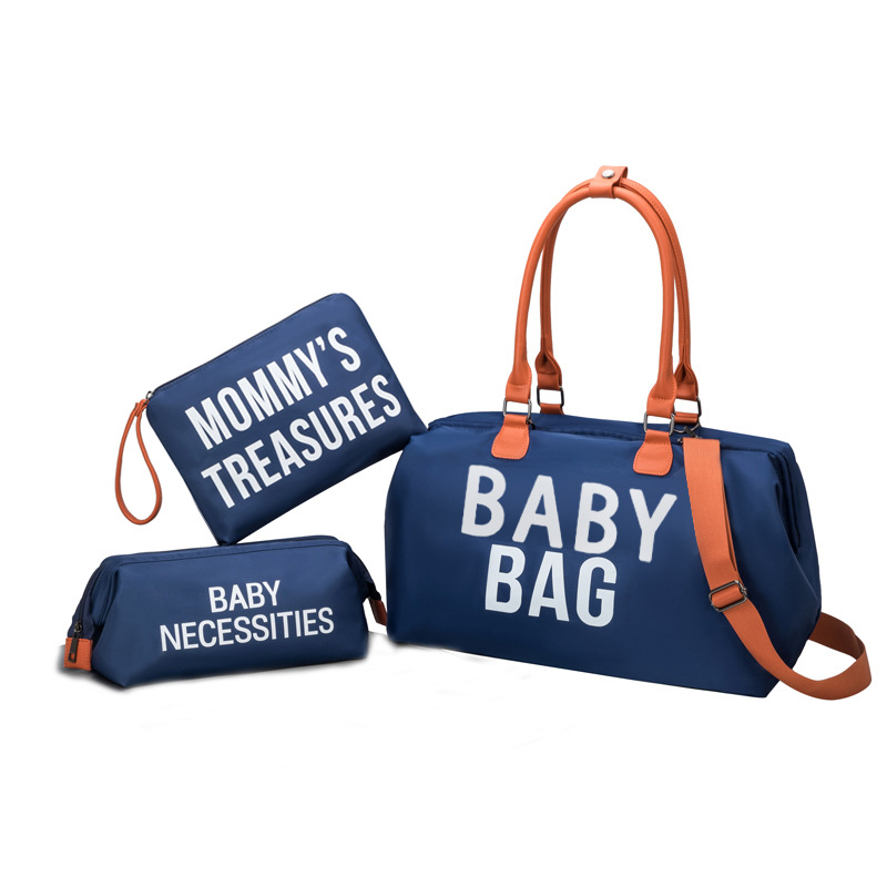 진한 파란색 BABY BAG + 작은 가방 2개