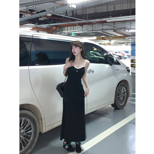 [Pop Art Museum] Fashionable casual A-line striped hip dress slim slimming suspender dress for women