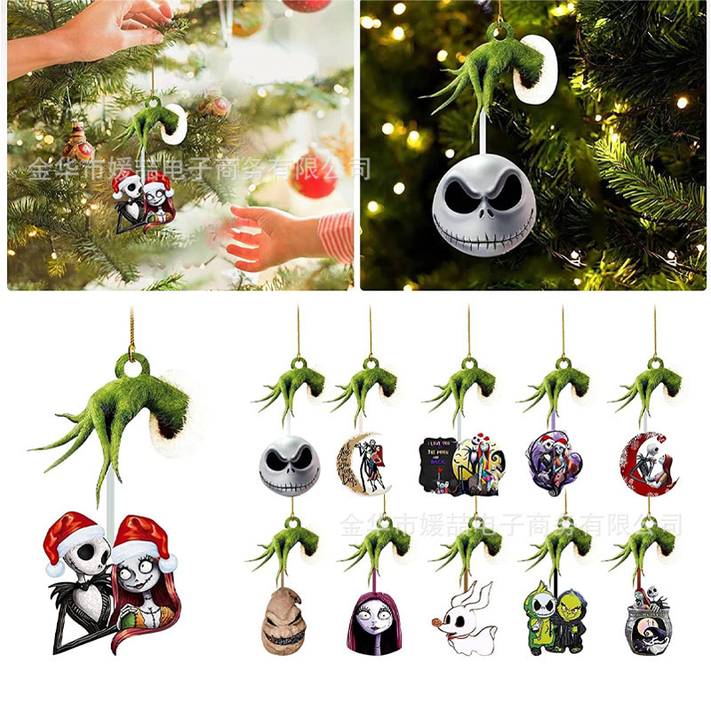圣诞夜惊魂恐怖吊坠 可怕圣诞吊坠圣诞树亚克力装饰 家居装饰