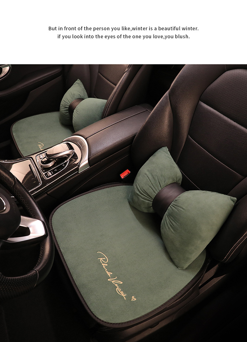 Suede Four Seasons car cushion four seasons constant temperature winter thermal single piece single seat three-piece ins style seat cushion
